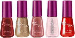 AVON Color Me Pretty Nail Enamel (set of 5) Lucious Cherry, Chamgne Shimmer,Pink Passion, Ballerina Pink, Cherry Red