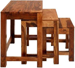 Smarts collection Sheesham Wood Nesting Tables for Living Room Bedside End Table | Set of 3 Solid Wood Nesting Table