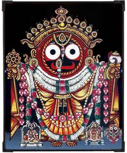 FURNATO Home Decor | UV Coated MDF Board Laminated of Jai Jagannath Picture Painting Digital Reprint 14 inch x 12 inch Painting