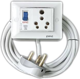 Zypic Electric Extension Board - 16A SOCKET WITH 16A MCB with 5 meter wire 1  Socket Extension Boards