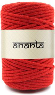 Ananta Braided Macrame Bright Red 4mm 50Mtr. Cotton Cord/Dori Thread for Macrame.