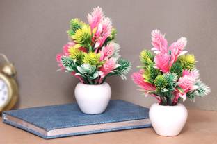 S-Biv Artificial Flowers with Pot, Artificial Plants for Home, Office, and Decoration Bonsai Wild Artificial Plant  with Pot