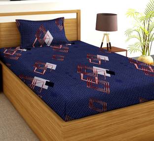 VAS COLLECTIONS Cotton Single Flat 180 TC Geometric Bedsheet