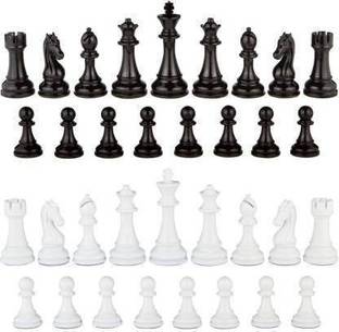 HK Sport & Toys Heavy Duty Super Strong Solid Big Size Chess Set of 32 Plastic Chess Pieces Board Game Accessories