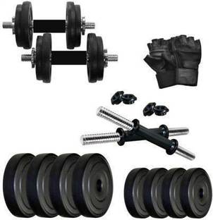 Tucker 10 KG Home Gym Combo (2.5 KG 4 PVC Plates + Rod + Gym Gloves) Fixed Weight Dumbbell