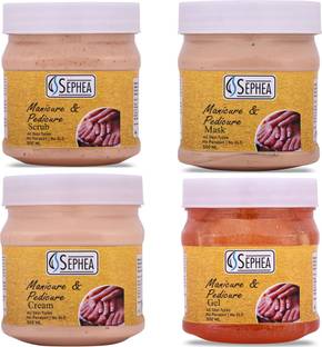 SEPHEA Manicure Pedicure Facial Kit- Scrub 500ml + Cream 500ml + Gel 500ml +Mask 500ml