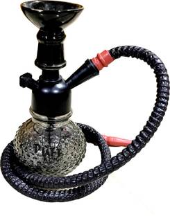PUFF KING Hookah Pot Set Designer Glass Sheesha Hookah for Flavour ( DANA8-LUSTRblk) 8 inch Glass Hookah