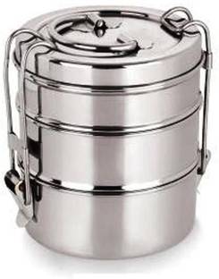 NEELAM Tiffin Plate 3 Containers Lunch Box