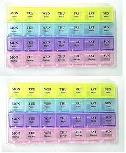 NWLY 28 DAYS Pill Medicine Organizer Reminder Storage Box for 28 Days or 4 Weeks Pill Box