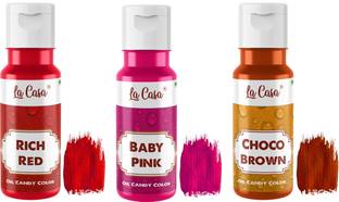 La Casa Edible Oil Candy Color - RED+PINK+BROWN | Icing
