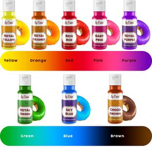 La Casa Edible Oil Candy Color - RED+PINK+BROWN+YELLOW+ORANGE+BLUE+GREEN+PURPLE Icing