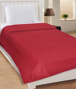 Om Craft Solid Single Fleece Blanket for  AC Room