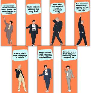 Gangaur Enterprises BTS Vector Bookmarks- Pack of 7 for K-pop fans Digital Print On 300 GSM Sheet Bookmark