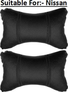 RONISH Black Leatherite Car Pillow Cushion for Nissan