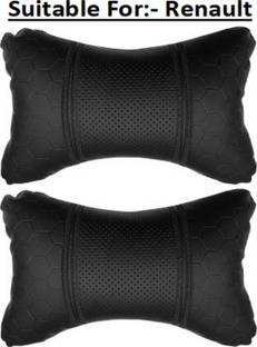 RONISH Black Leatherite Car Pillow Cushion for Renault