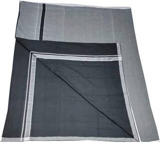rm fabrics RM Fabric | Double side dhoti | Grey/Black Solid Men Dhoti