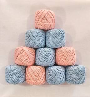 JOEJOE Embroidery Material Crochet Cotton Thread Yarn for Knitting (Sky with Pinky) Embroidery Hoop