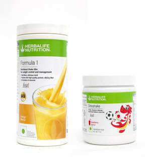 HERBALIFE FORMULA 1 MANGO FLAVOUR 500 GRAM &DINOSHAKE STRAWBERRY FLAVOUR 200 GRAM Energy Drink
