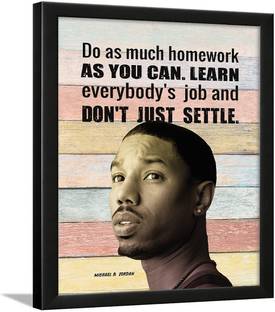 Michael B Jordan Poster with Frame - Michael B Jordan Frames - Michael B Jordan Quotes Wall Frames Paper Print