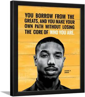 Michael B Jordan Poster with Frame - Michael B Jordan Frames - Michael B Jordan Quotes Wall Frames Paper Print