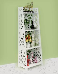 SS ARTS Multi Purpose 4 Tier Standing Display Unit Book Rack Storage Shelf Engineered Wooden Wall Shelf