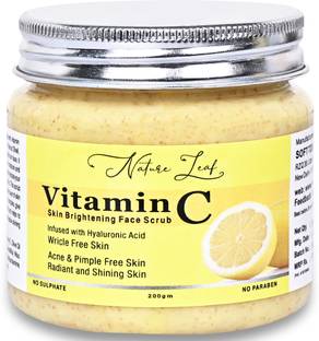 nature leaf Vitamin C Skin Brightening Face Serum Scrub infused (200 GM) Scrub