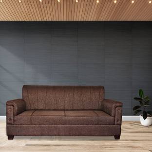 LIVEWELL Premium Quality Jute Fabric 3 Seater  Sofa