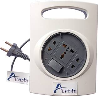 Avishi extension board with long wire 4m Long Wire, Universal Fit Surge Protector 3  Socket Extension Boards