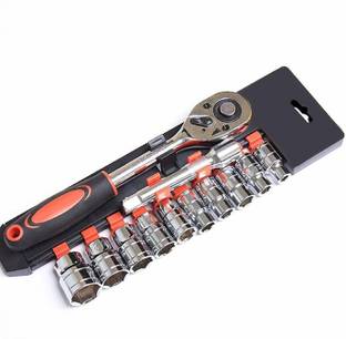 gizmo 1/2" DR Socket Wrench Set Chrome Vanadium 12 pcs Single Sided Combination Wrench