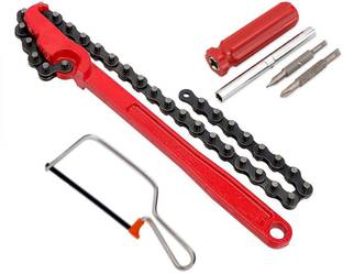 Digital Craft 3 Item Oil Filter Key Chain 9"Chain Wrench Mini Hack Saw 4in1 Screw Driver Single Sided Speciality