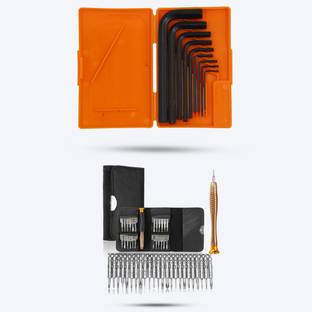 Hillgrove HGCM5M1 9Pcs Hex Allen Key Kit with 25in1 Screwdriver for Bike/Bicycle/Guitar Allen Key Set