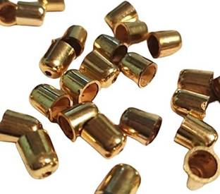 Zilzon Golden Tassel Making End Caps Smaller for Women (Pack of 100)