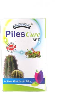 Pranacharya Piles Cure set complete relief from piles (with Capsule, Syrup, & Ointment)