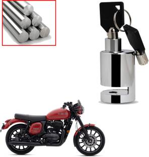 DAZZRIDE Heavy Duty Disc Brake Lock Anti Theft Stainless Steel 7mm Pin Wheel Lock Lock for Bike and Motorcycle (Chrome) Disk Round Lock For Jawa 42 Disc Lock