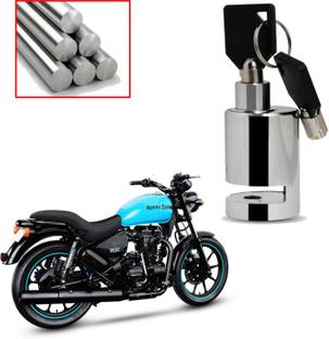 DAZZRIDE Heavy Duty Disc Brake Lock Anti Theft Stainless Steel 7mm Pin Wheel Locking Lock for Bike and Motorcycle (Chrome)_Disk_Round_Lock_Royal Enfield ThunderbirdX Disc Lock