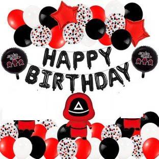 Anayatech squid game theme birthday combo-pack of 50