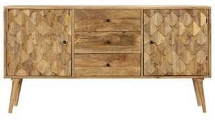 SMAART CRAAFTS Mango Wood Sideboard with 3Drawer and 2Door Storage Solid Wood Free Standing Sideboard