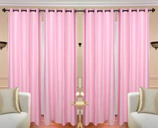STAMEN 274.5 cm (9 ft) Long Door Polyester Semi Transparent Curtain (Pack Of 4)