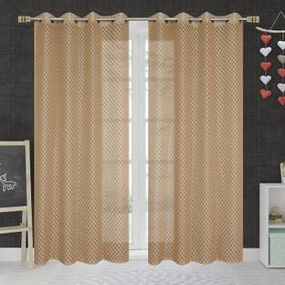 Fabrilia 213 cm (7 ft) Net Semi Transparent Door Curtain (Pack Of 2)