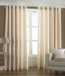 STAMEN 213 cm (7 ft) Polyester Semi Transparent Door Curtain (Pack Of 2)