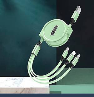 En ligne Power Cord 1 m 3 in 1 Fast Charging Cable for iPhone Micro USB Type C | Colour May Vary |