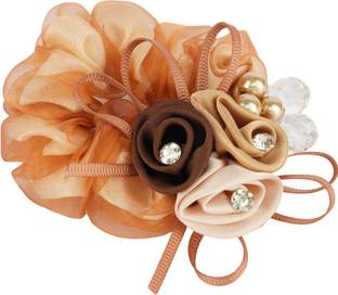 Mizorri Floral Rhinestone Glitter Sparkly Hair Bows Elastics Bands Rubber Band