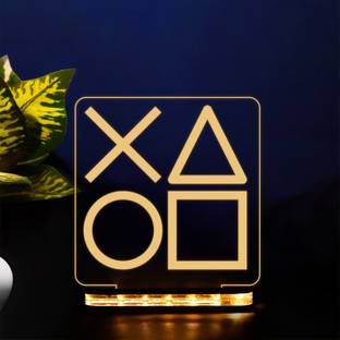 StarLaser Playstation Icons Light for Game Room Night Light Warm White Light Table Lamp
