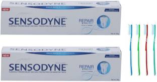 SENSODYNE Repair & Protect Daily Repair Imported Toothpaste Toothpaste with 4 brush Toothpaste