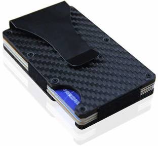 StealODeal Carbon Fiber Wallet for Men & Women, Metal Money Clip 10 Card Holder