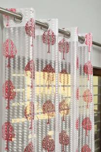 Mclimb 274.32 cm (9 ft) Net Transparent Long Door Curtain (Pack Of 2)