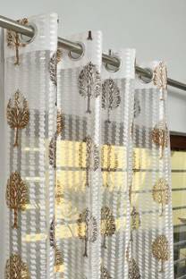 Mclimb 274.32 cm (9 ft) Net Transparent Long Door Curtain (Pack Of 2)