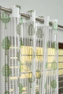 Mclimb 274.32 cm (9 ft) Net Transparent Long Door Curtain (Pack Of 2)