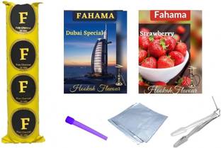 FAHAMA MAGIC COIL DUBAI SPECIAL STRAWBERRY FLAVOR CHIMTA FOIL PAPER MOUTH TIP COMBO DUBAI SPECIAL, STRAWBERRY Hookah Flavor