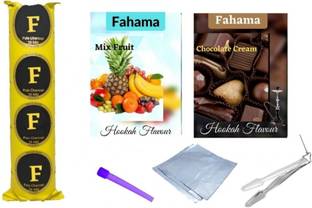 FAHAMA MAGIC COIL MIX FRUIT CHOCOCLATE CREAM FLAVOR CHIMTA FOIL PAPER MOUTH TIP COMBO MIX FRUIT, CHOCOLATE CREAM Hookah Flavor